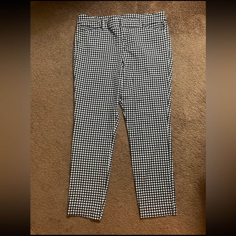 Old Navy Pixie Skinny Ankle Gingham pants stretch - Size 12